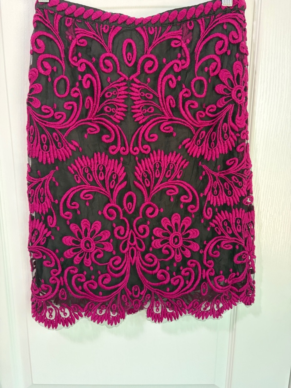 Anthropologie X Yoana Baraschi Whimsygoth Embroidered Floral Lace Overlay Skirt - Picture 10 of 10